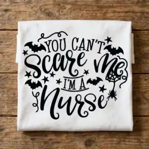 halloween quote bats stars svg design printed on a plain product mockup