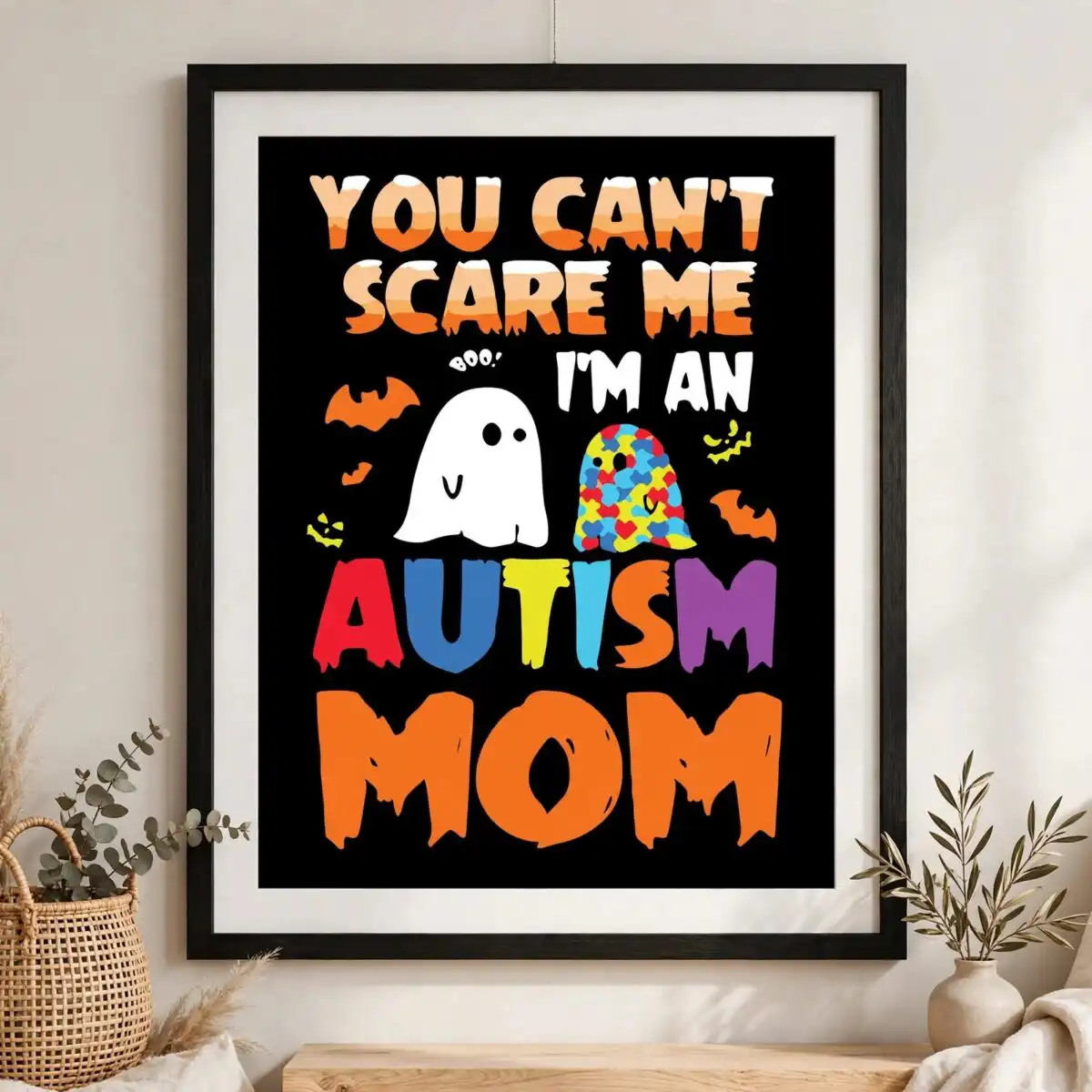 scare me i'm autism svg design printed on a plain product mockup