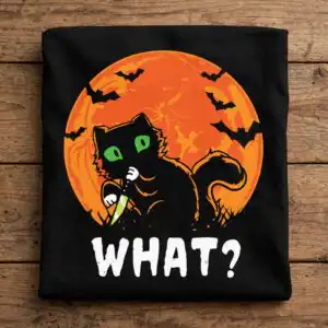what cat horror cat svg design printed on a plain product mockup