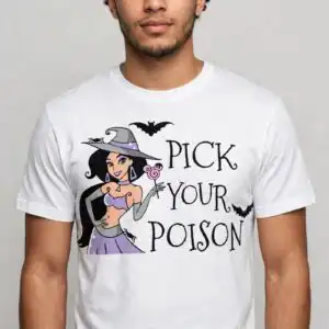 pick your poison halloween witch design for shirts and tumblers pick your poison png design printed on a plain product mockup