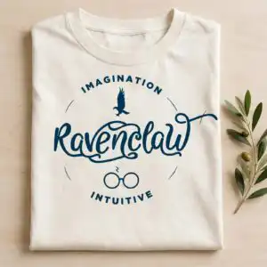 imagination ravenclau intuitive harry potter badge - ravenclaw house emblem design imagination ravenclau intuitive harry svg design printed on a plain product mockup