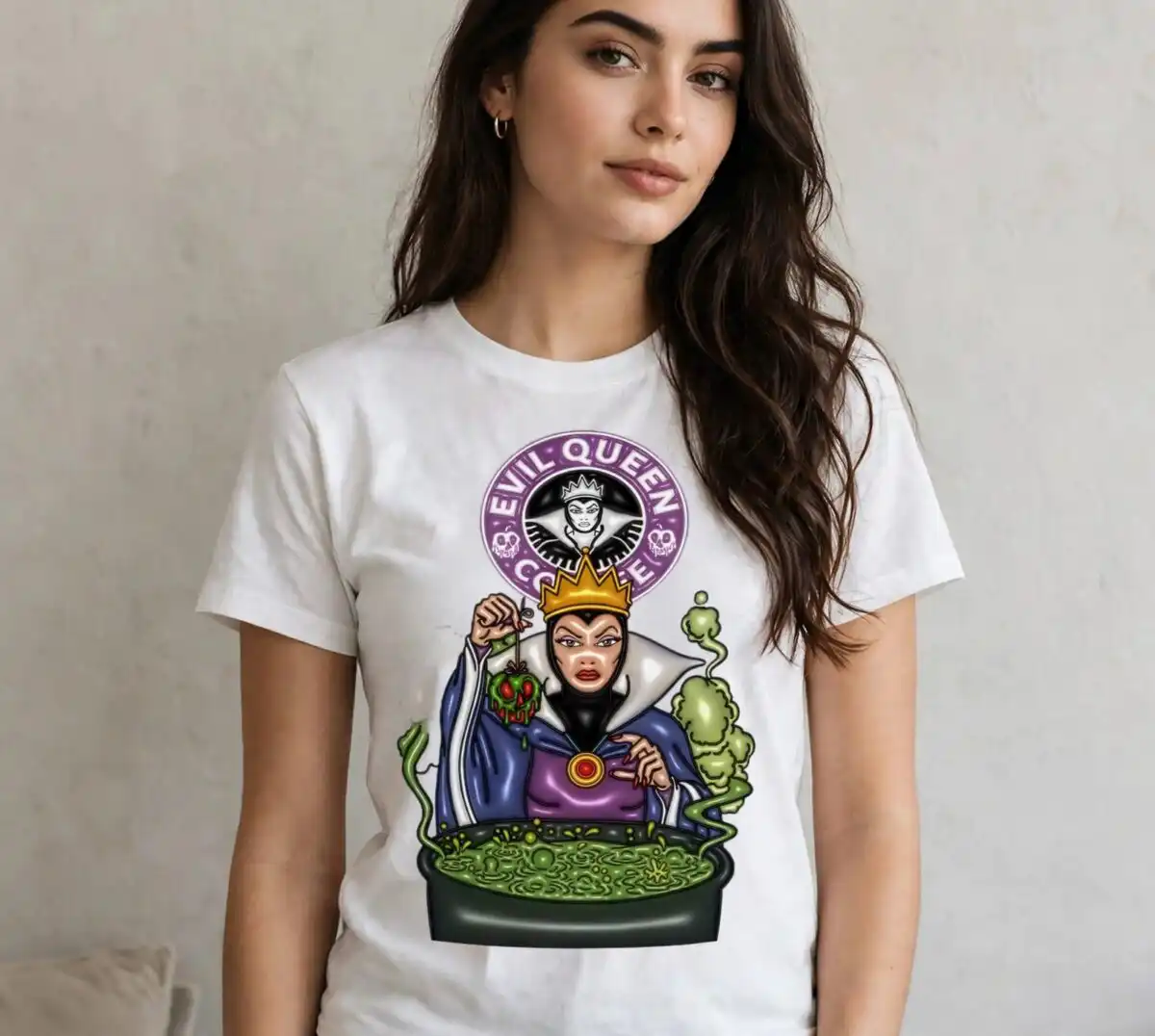 evil queen png design printed on a plain product mockup