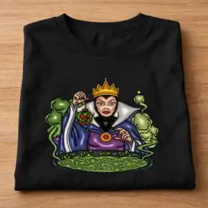 evil queen png design printed on a plain product mockup