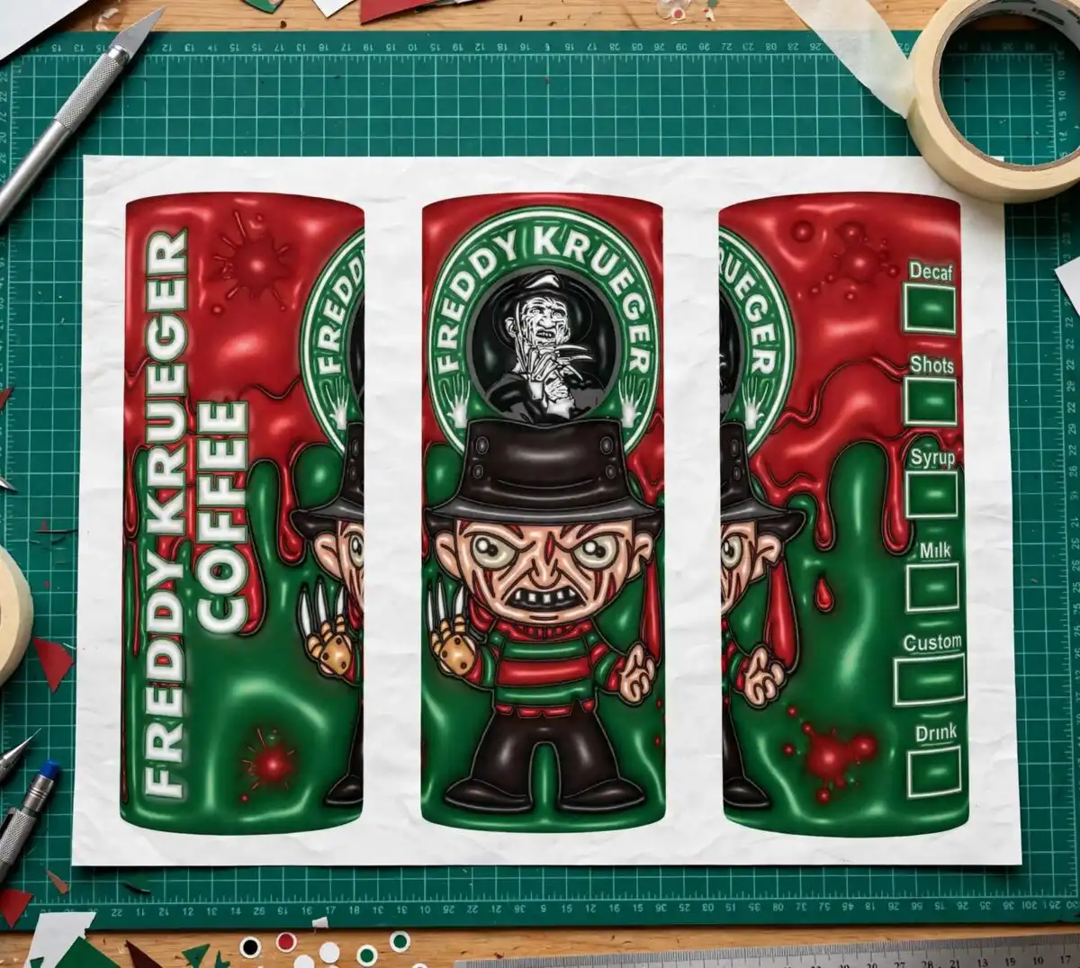 freddy krueger hat png design printed on a plain product mockup