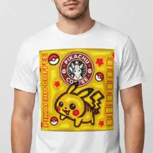 puffy pikachu inflated 3d coffee shop tumbler wrap - kawaii anime design pikachu inflated 3d tumbler png design printed on a plain product mockup