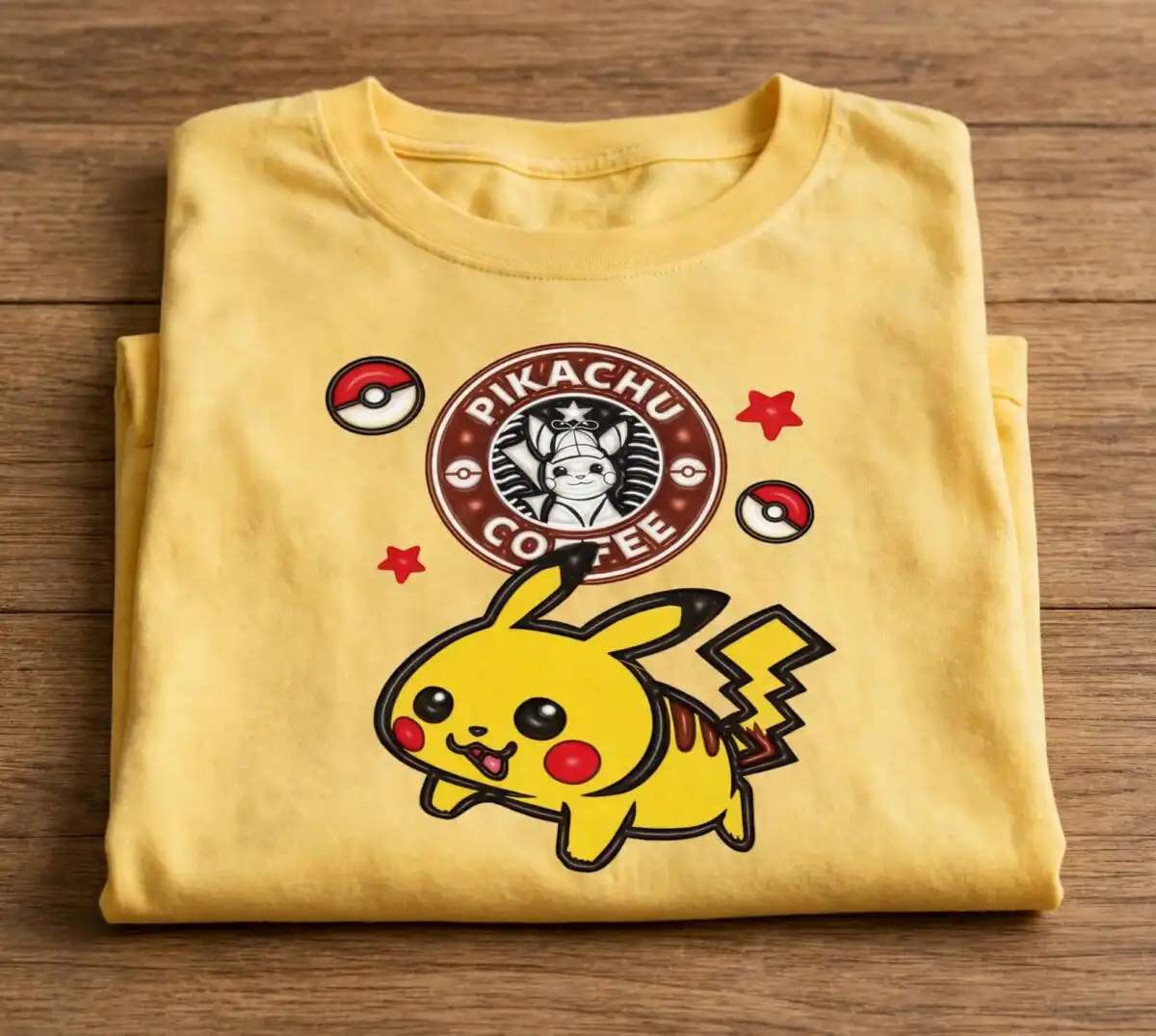 puffy pikachu inflated 3d coffee shop tumbler wrap - kawaii anime design pikachu inflated 3d tumbler png design printed on a plain product mockup