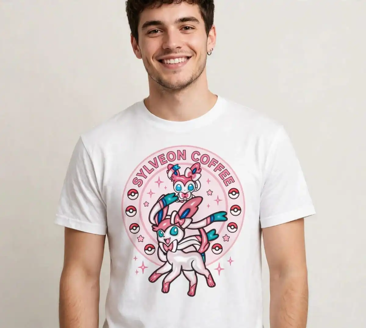 sylveon pokemon png design printed on a plain product mockup
