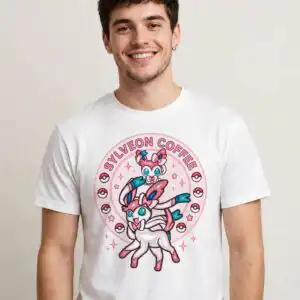 sylveon pokemon png design printed on a plain product mockup