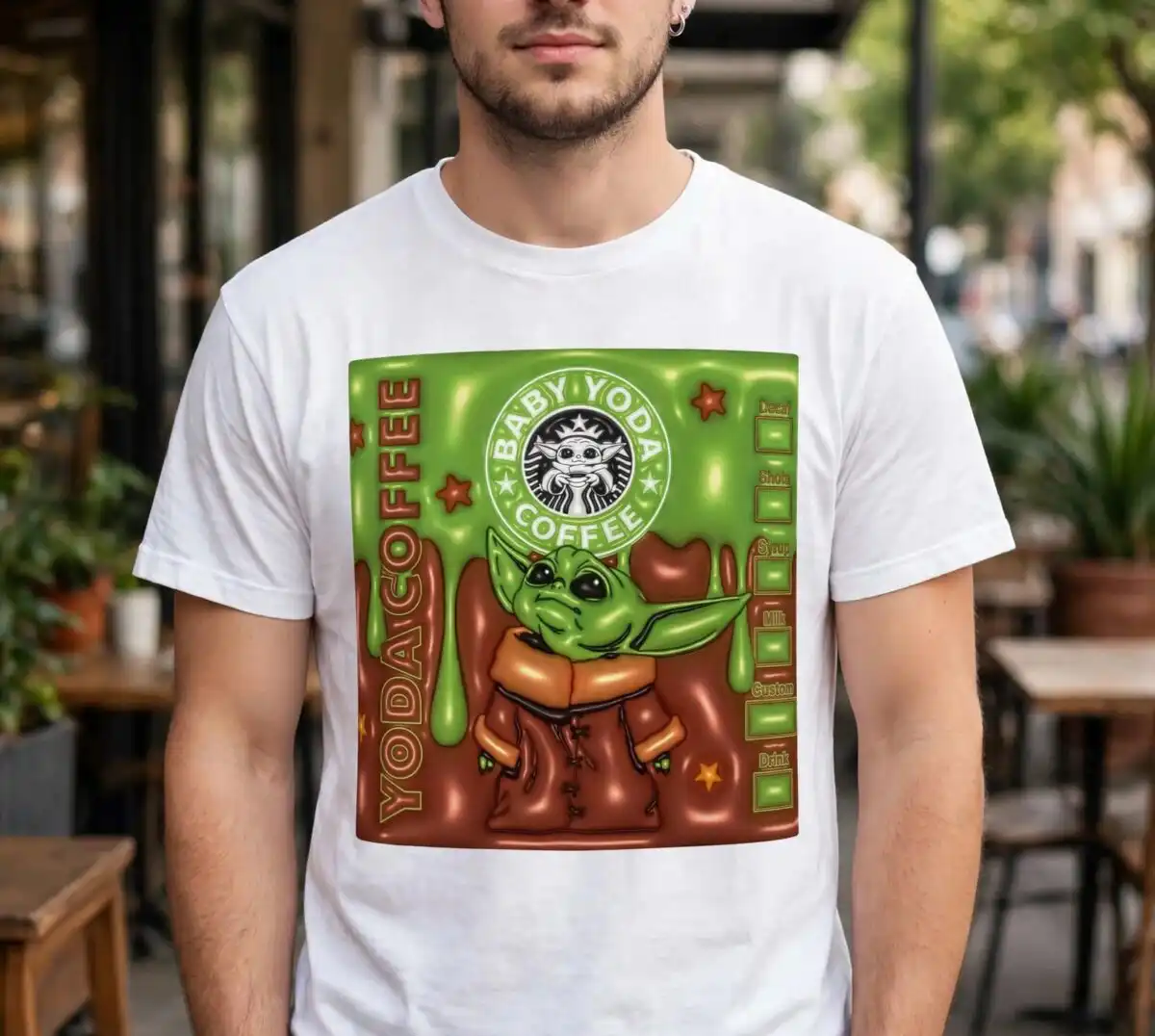 baby yoda png images design printed on a plain product mockup