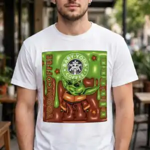 baby yoda png images design printed on a plain product mockup
