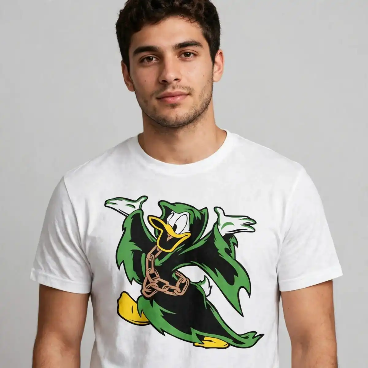 cartoon duck svg design printed on a plain product mockup