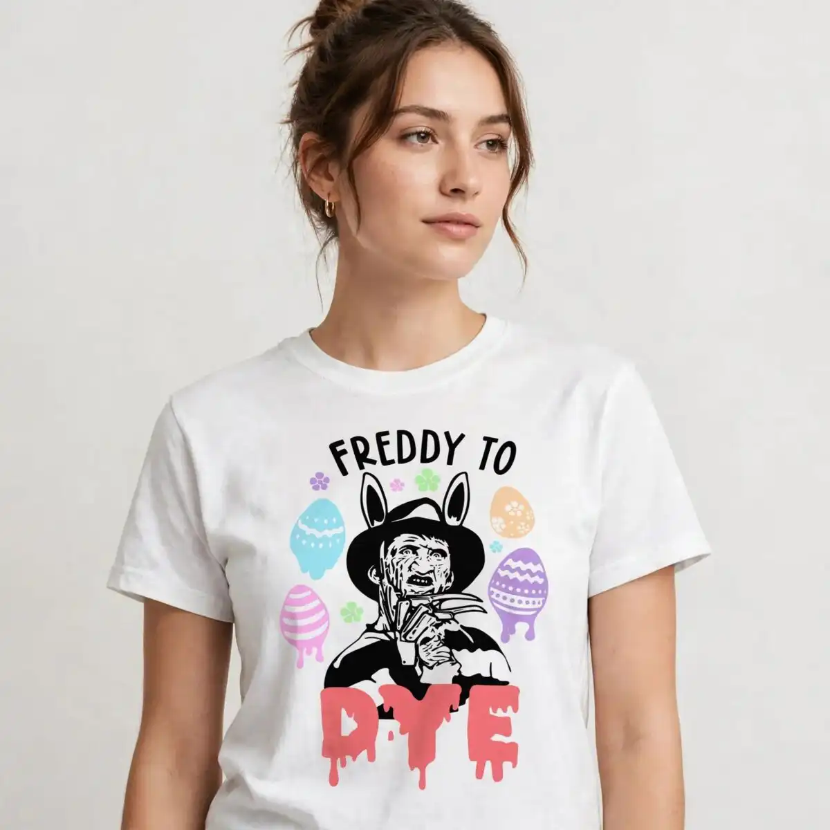 freddy krueger dye halloween png design printed on a plain product mockup