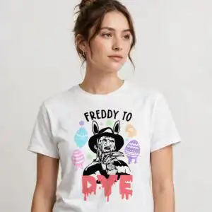 freddy krueger dye halloween png design printed on a plain product mockup