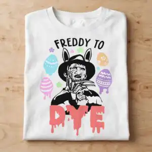 freddy krueger dye halloween png design printed on a plain product mockup