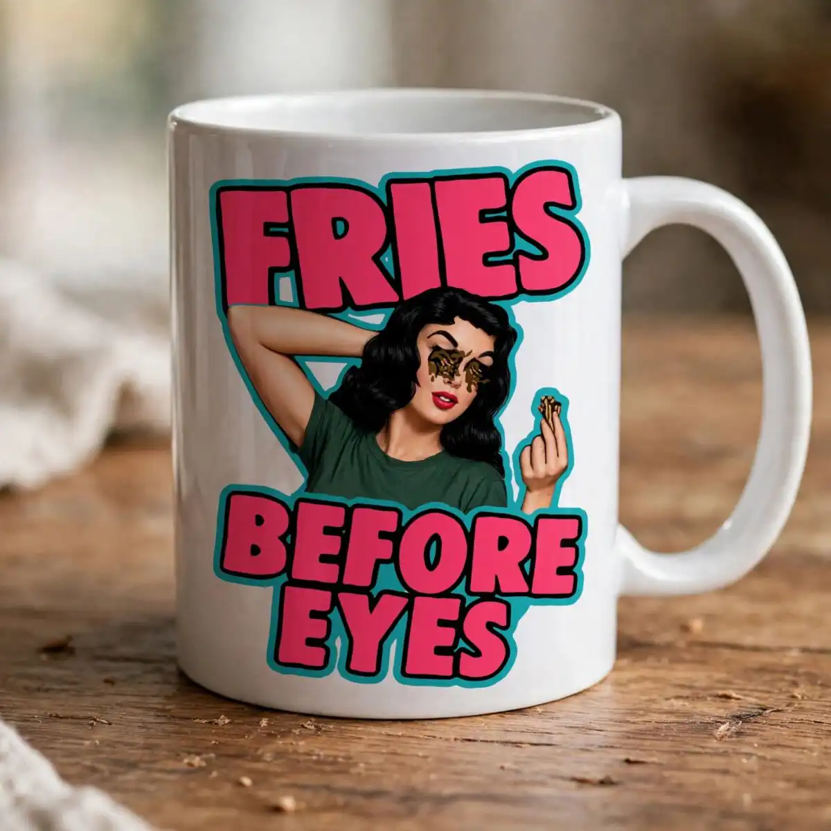 fries before eyes halloween art for cheeky adult apparel and mugs fries before eyes halloween svg design printed on a plain product mockup