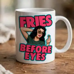 fries before eyes halloween art for cheeky adult apparel and mugs fries before eyes halloween svg design printed on a plain product mockup