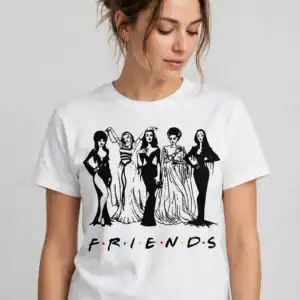 five gothic dress ladies friends halloween party hocus pocus design halloween party hocus pocus svg design printed on a plain product mockup