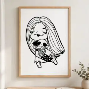 jack skellington svg images design printed on a plain product mockup