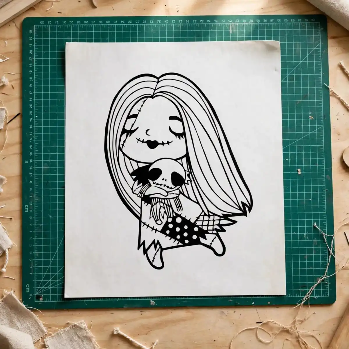 jack skellington svg images design printed on a plain product mockup