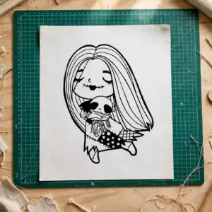 jack skellington svg images design printed on a plain product mockup