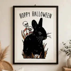 hoppy halloween black bunny with skull flowers sg130723107 halloween hoppy halloween halloween sg130723107 svg design printed on a plain product mockup