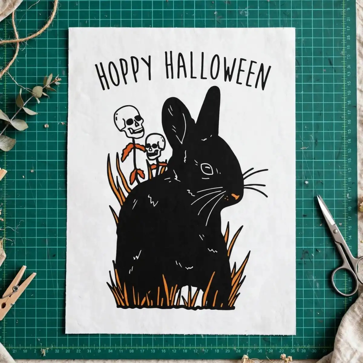 hoppy halloween black bunny with skull flowers sg130723107 halloween hoppy halloween halloween sg130723107 svg design printed on a plain product mockup