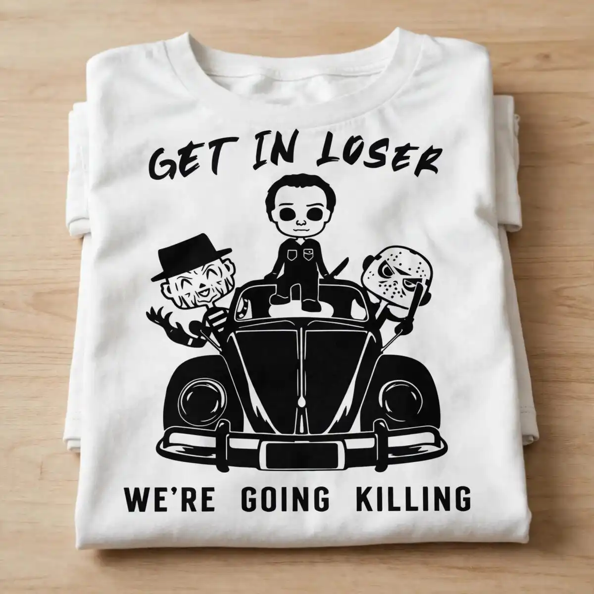 get in loser svg design printed on a plain product mockup