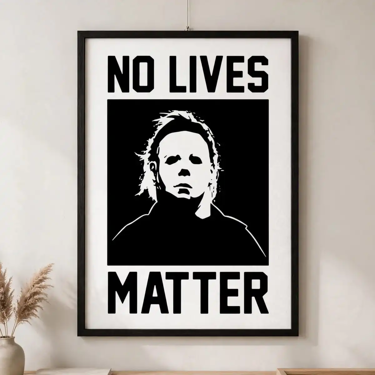 no lives matter michael myers stencil portrait for halloween shirts no lives matter michael myers svg design printed on a plain product mockup
