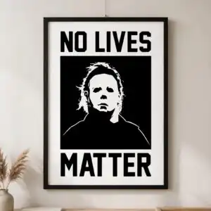 no lives matter michael myers stencil portrait for halloween shirts no lives matter michael myers svg design printed on a plain product mockup