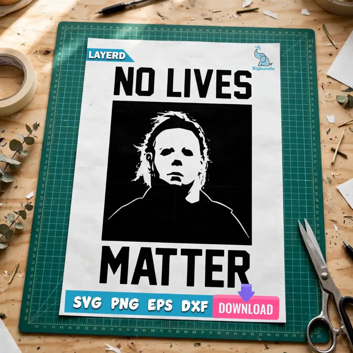 no lives matter michael myers stencil portrait for halloween shirts no lives matter michael myers svg design printed on a plain product mockup
