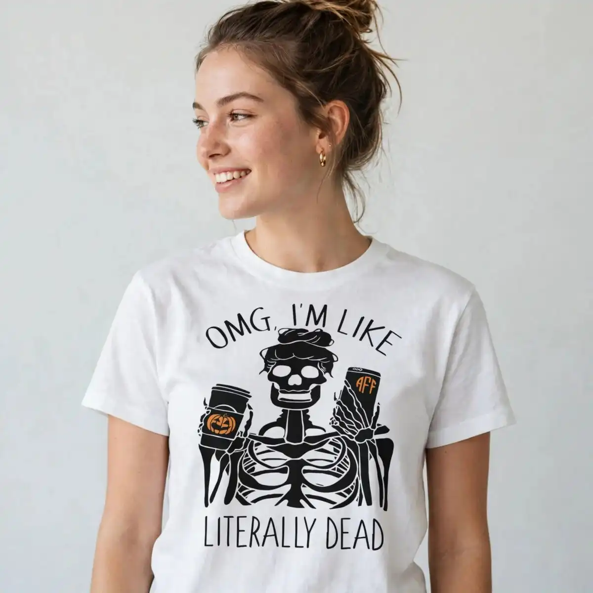 omg im like literally dead svg design printed on a plain product mockup
