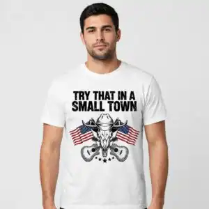 concert try small town country png design printed on a plain product mockup