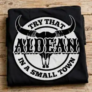 concert try small town country png design printed on a plain product mockup