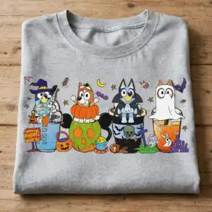 halloween dogs png design printed on a plain product mockup