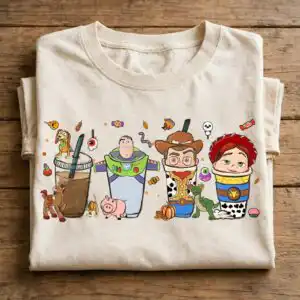 toy story halloween png design printed on a plain product mockup