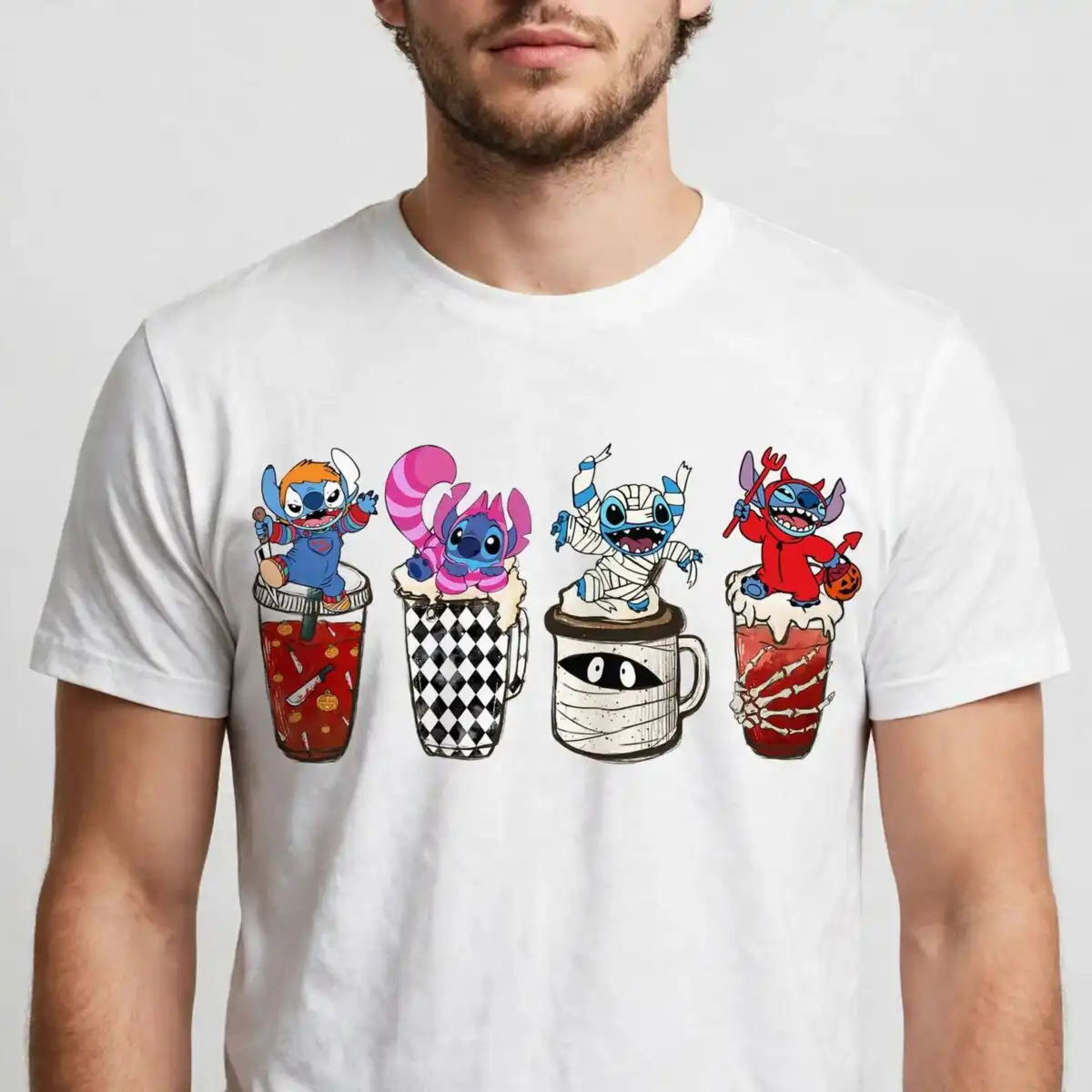 layerd halloween coffee creatures art with transparent png for shirts and mugs layerd png design printed on a plain product mockup