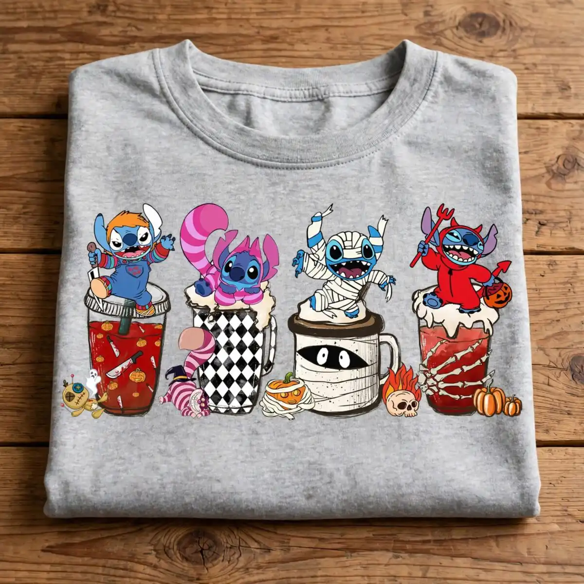 layerd halloween coffee creatures art with transparent png for shirts and mugs layerd png design printed on a plain product mockup