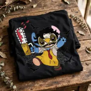 stitch leatherface horror costume halloween cartoon alien design stitch leatherface stitch halloween svg design printed on a plain product mockup