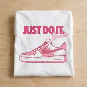 nike just do it svg design printed on a plain product mockup