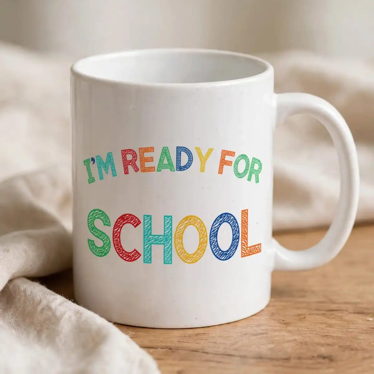 i'm ready school bluey svg design printed on a plain product mockup