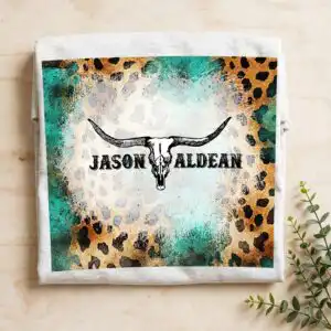jason aldean bull skull country western music clipart tumbler wrap country western music clipart design printed on a plain product mockup