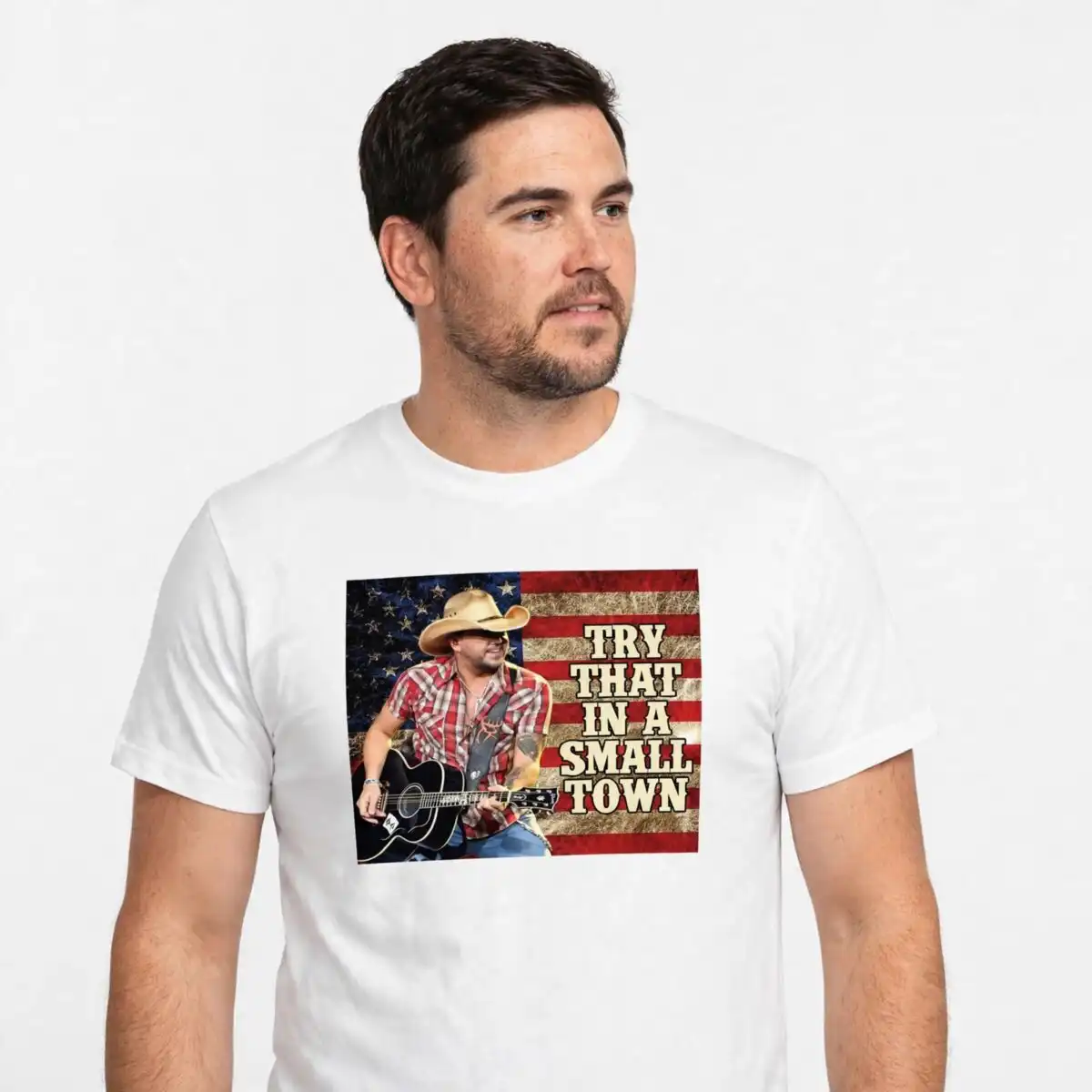 country singer png design printed on a plain product mockup