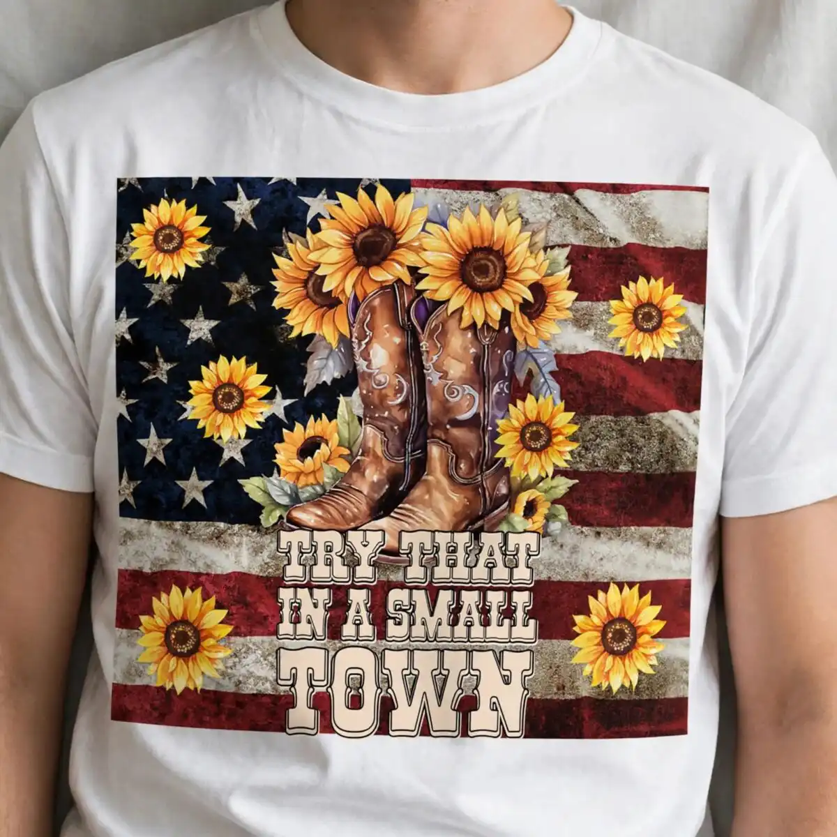 western cowboy png design printed on a plain product mockup