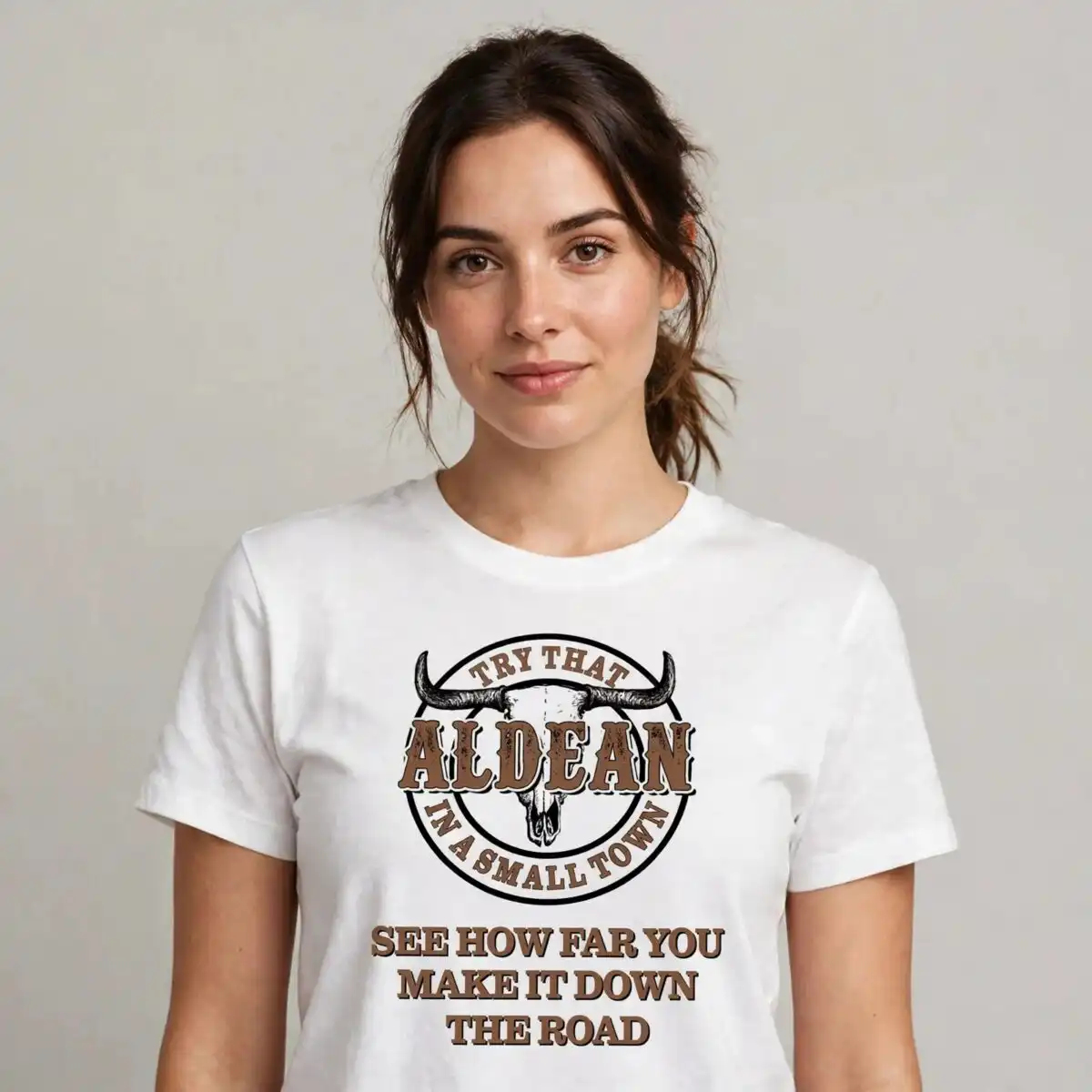 longhorn skull emblem country sublimation design printed on a plain product mockup