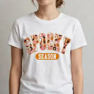 spooky season svg design printed on a plain product mockup