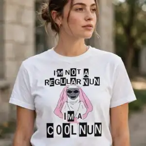 im not a regular nun cool nun - funny halloween character design im not regular nun svg design printed on a plain product mockup