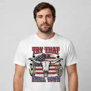 country music png design printed on a plain product mockup