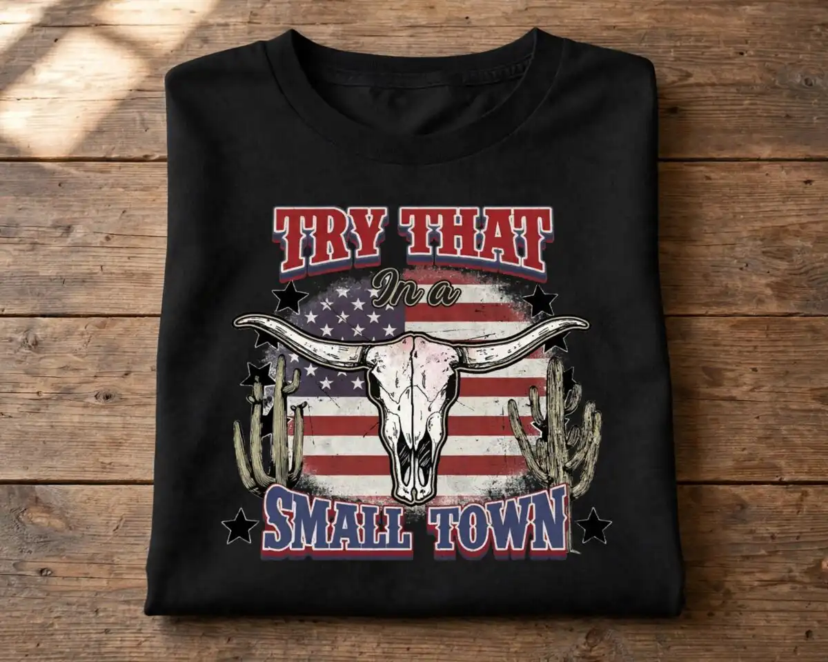 country music png design printed on a plain product mockup