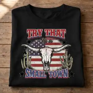 country music png design printed on a plain product mockup