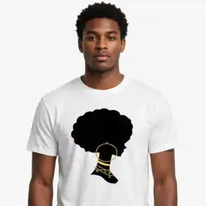 black barbie svg design printed on a plain product mockup